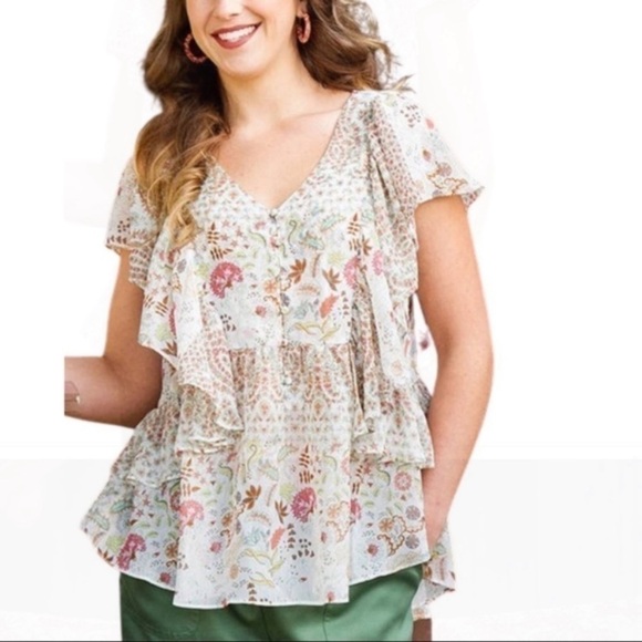 Matilda Jane Floral Fly By Layered Blouse - Picture 6 of 7